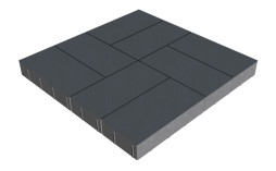Плитка тротуарная SteinRus Грас Б.4.П.8, гладкая, графит, 400*200*80 мм