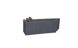 Клинкерная плитка угловая Terramatic Plato Black AB, 185*71*60*14 мм