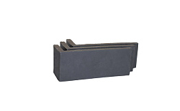 Клинкерная плитка угловая Terramatic Plato Black AB, 185*71*60*14 мм