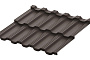 Модульная металлочерепица Aquasystem Гетеборг XXL PE RoofTop Бархат RAL 8019, 1205*865 мм