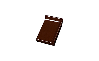 Клинкерный завершающий водоотлив с бортиком правый Terca Dark brown shine, 160*105*30 мм