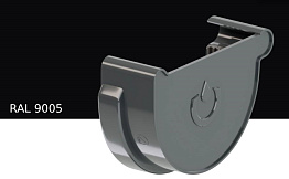 Заглушка желоба левая KROP PVC для системы D 75/63 мм, RAL 9005