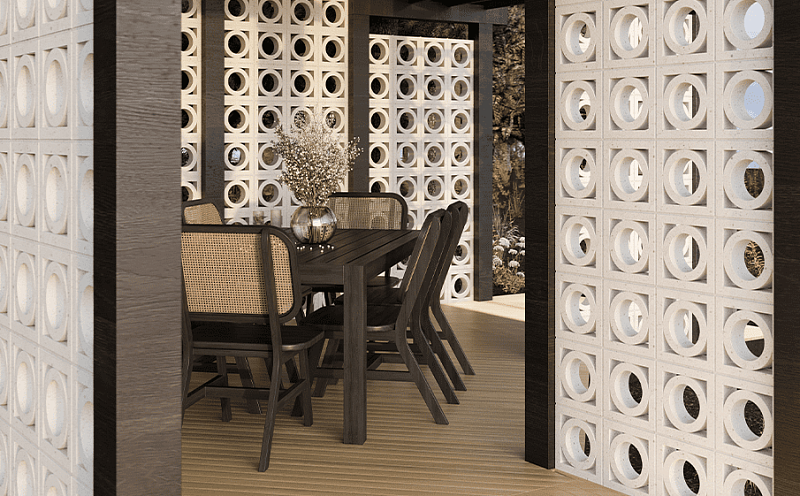 Декоративный бриз-блок Mesterra Cobogo 0101, под покраску, 250*250*50 мм