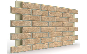 Термопанель на пенополиуретане (ППУ) с клинкерной плиткой BestPoint Loft Brick Salt 1166*616*65 мм
