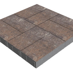 Плитка тротуарная SteinRus Грас Б.4.П.8, Native, Сепия, 400*200*80 мм