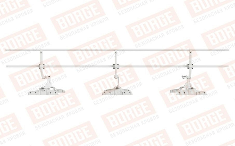 Кровельное ограждение Borge для монтажа параллельно фальцу оцинкованное RAL 9003, 300*60 см