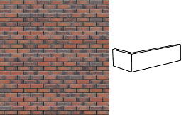 Клинкерная плитка угловая King Klinker Old Castle Heart brick HF30, 240*71*115*10 мм