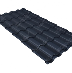 Металлочерепица Grand Line Kredo Rooftop Matte RAL 7024 мокрый асфальт