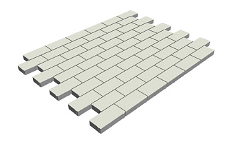 Плитка тротуарная SteinRus Прямоугольник А.6.П.4 гладкая белый, 200*100*40 мм