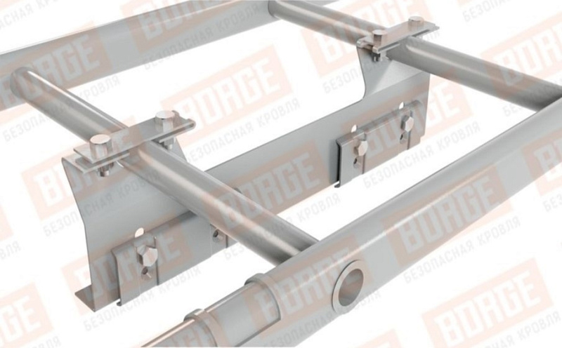 Лестница кровельная Borge для фальцевой кровли оцинкованная RAL 9006, 2,7 м