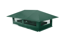 Дымник на трубу Grand Line с сеткой 500*500 мм 0,5 Satin с пленкой RAL 6005 зеленый мох