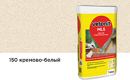 Цветной кладочный раствор vetonit ML5, кремово-белый, №150, 25 кг