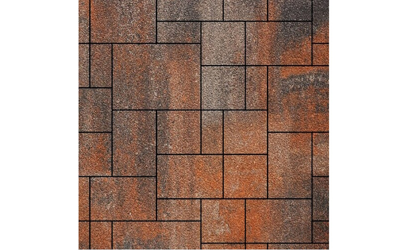 Плитка тротуарная SteinRus Инсбрук Альпен Б.7.Псм.6 Native, ColorMix Рей, толщина 60 мм