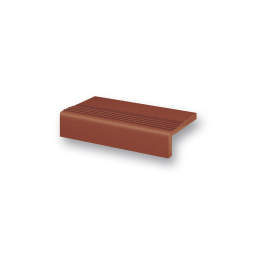 Клинкерная ступень с насечками Stroeher Keraplatte Terra 215 patrizierrot, 240х115х52х10 мм