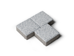 Плитка тротуарная Квадрат А.3.К.4, стоунмикс белый с черным, 100*100*40 мм