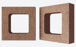 Декоративный бриз-блок Mesterra Cobogo 0401, терракотовый LUX, 250*250*70 мм