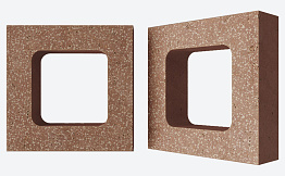 Декоративный бриз-блок Mesterra Cobogo 0401, терракотовый LUX, 250*250*70 мм