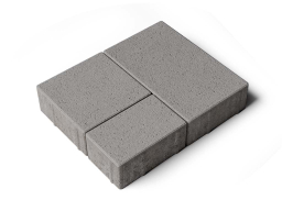 Плитка тротуарная Старый город Б.1.Фсм.6 стандарт гладкий, серый, комплект 3 шт, толщина 60 мм