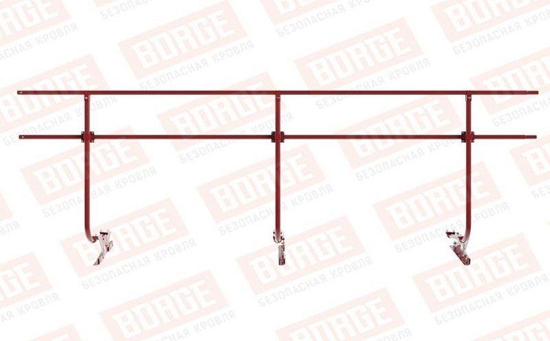 Кровельное ограждение Borge для фальцевой кровли оцинкованное RAL 3011, 300*90 см