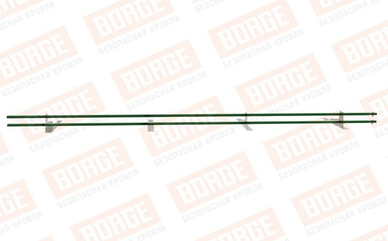 Снегозадержатель трубчатый Borge для гибкой черепицы оцинкованный RAL 6002, 3 м