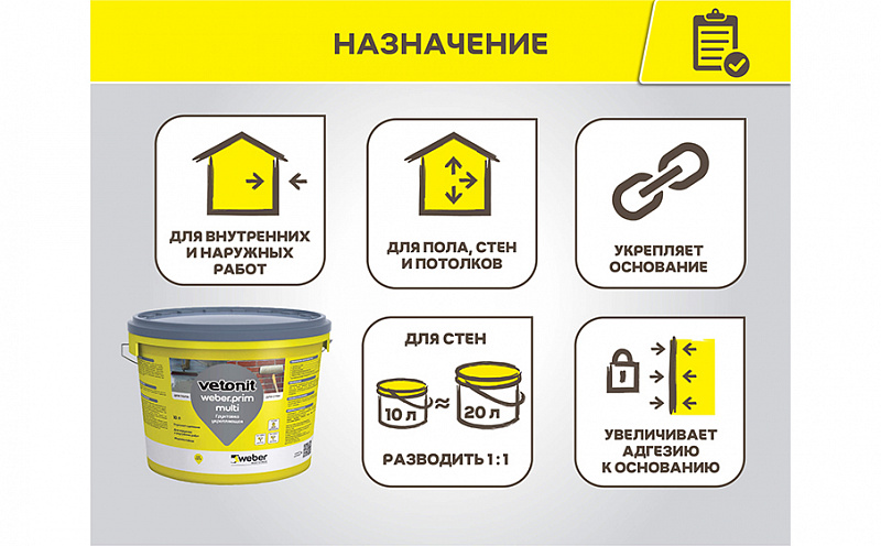 Грунтовка универсальная weber.prim multi, 10 л