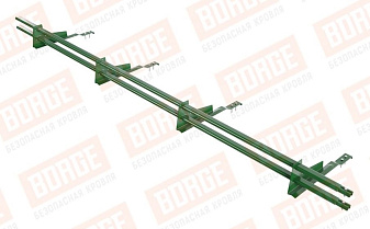 Снегозадержатель трубчатый Borge для черепичной кровли оцинкованный RAL 6002, 3 м