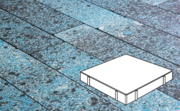 Плитка тротуарная Готика, City Granite FINO, Квадрат Б.5.К.8, Азул Бахия, 500*500*80 мм