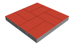 Плитка тротуарная SteinRus Грас Б.4.П.8, гладкая, красный, 400*200*80 мм