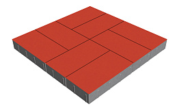 Плитка тротуарная SteinRus Грас Б.4.П.8, гладкая, красный, 400*200*80 мм