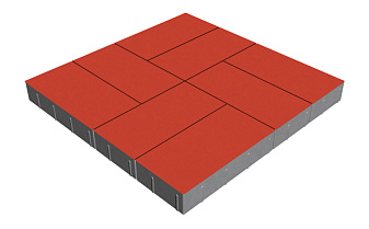 Плитка тротуарная SteinRus Грас Б.4.П.8, гладкая, красный, 400*200*80 мм