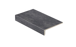 Клинкерная ступень прямоугольная Stroeher Keraplatte Roccia 845 nero 294х175х52х10 мм