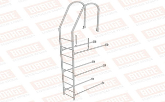 Лестница фасадная Borge (верхняя секция) оцинкованная RAL 9006, 2,7 м
