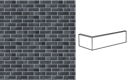 Клинкерная плитка угловая King Klinker Dream House 32 Black Pearl NF, 240*71*115*10 мм