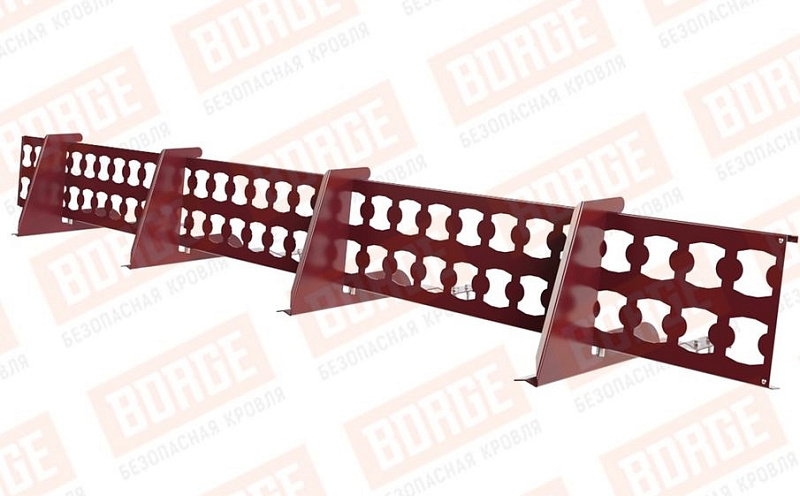Снегозадержатель решетчатый Borge для черепичной кровли оцинкованный RAL 3005, 2,5 м