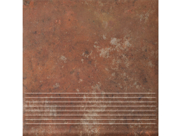 Клинкерная ступень Paradyz Arteon Rosso с насечками, 300*300*8,5 мм