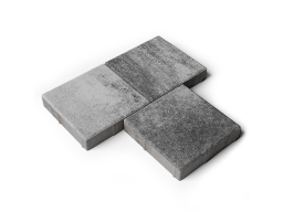 Плитка тротуарная Квадрат А.2.К.4 листопад гладкий антрацит, 200*200*40 мм