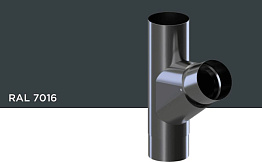 Тройник 60 градусов KROP STAL для системы D 150/100 мм, RAL 7016