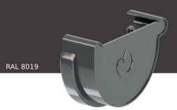 Заглушка желоба левая KROP PVC для системы D 75/63 мм, RAL 8019