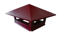 Дымник на трубу Grand Line 520*390 мм 0,5 Satin с пленкой RAL 3005 красное вино