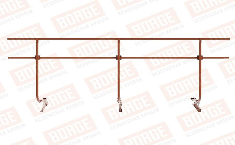 Кровельное ограждение Borge для фальцевой кровли оцинкованное RAL 8004, 300*120 см