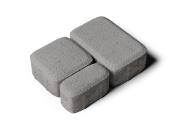 Плитка тротуарная Классико Б.4.КО.6 стандарт гладкий серый, комплект 3 шт, толщина 60 мм