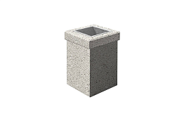Бетонная Урна-1, Гранит белый, 400*400*600 мм