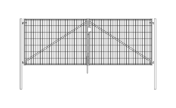 Распашные ворота Grand Line Light NoLock, RAL 6005, 2030*4000 мм