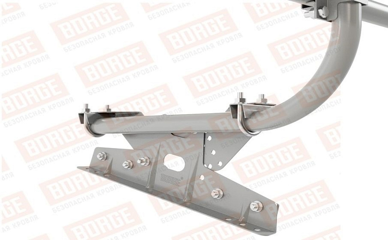 Кровельное ограждение Borge для фальцевой кровли оцинкованное RAL 9006, 300*60 см