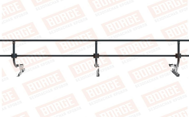 Кровельное ограждение Borge для фальцевой кровли оцинкованное RAL 7016, 300*60 см