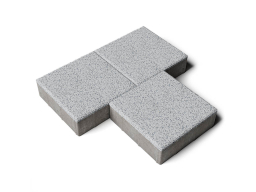 Плитка тротуарная Квадрат Б.1.К.10 стоунмикс белый с черным, 300*300*100 мм 