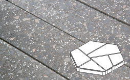 Плитка тротуарная Готика, City Granite FINO, Полигональ Б.8.Фсм.8, Ильменит, 893*780*80 мм