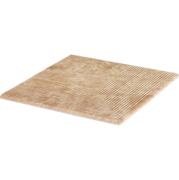 Клинкерная угловая ступень с насечками Paradyz Ilario, Beige, 300*300*11 мм