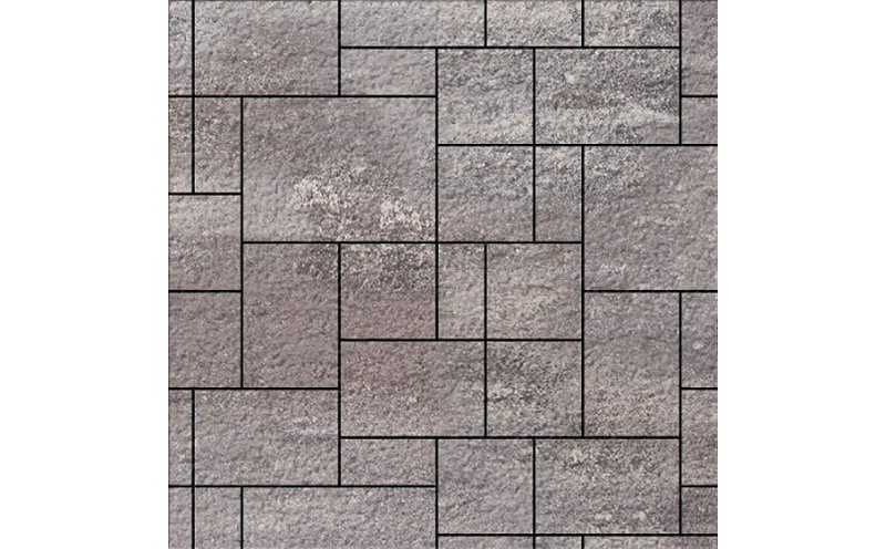 Плитка тротуарная SteinRus Инсбрук Альпен Б.7.Псм.6, Old-age, ColorMix Умбра, толщина 60 мм