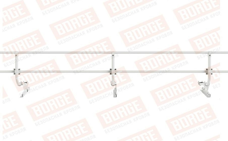 Кровельное ограждение Borge для фальцевой кровли оцинкованное RAL 9003, 300*60 см
